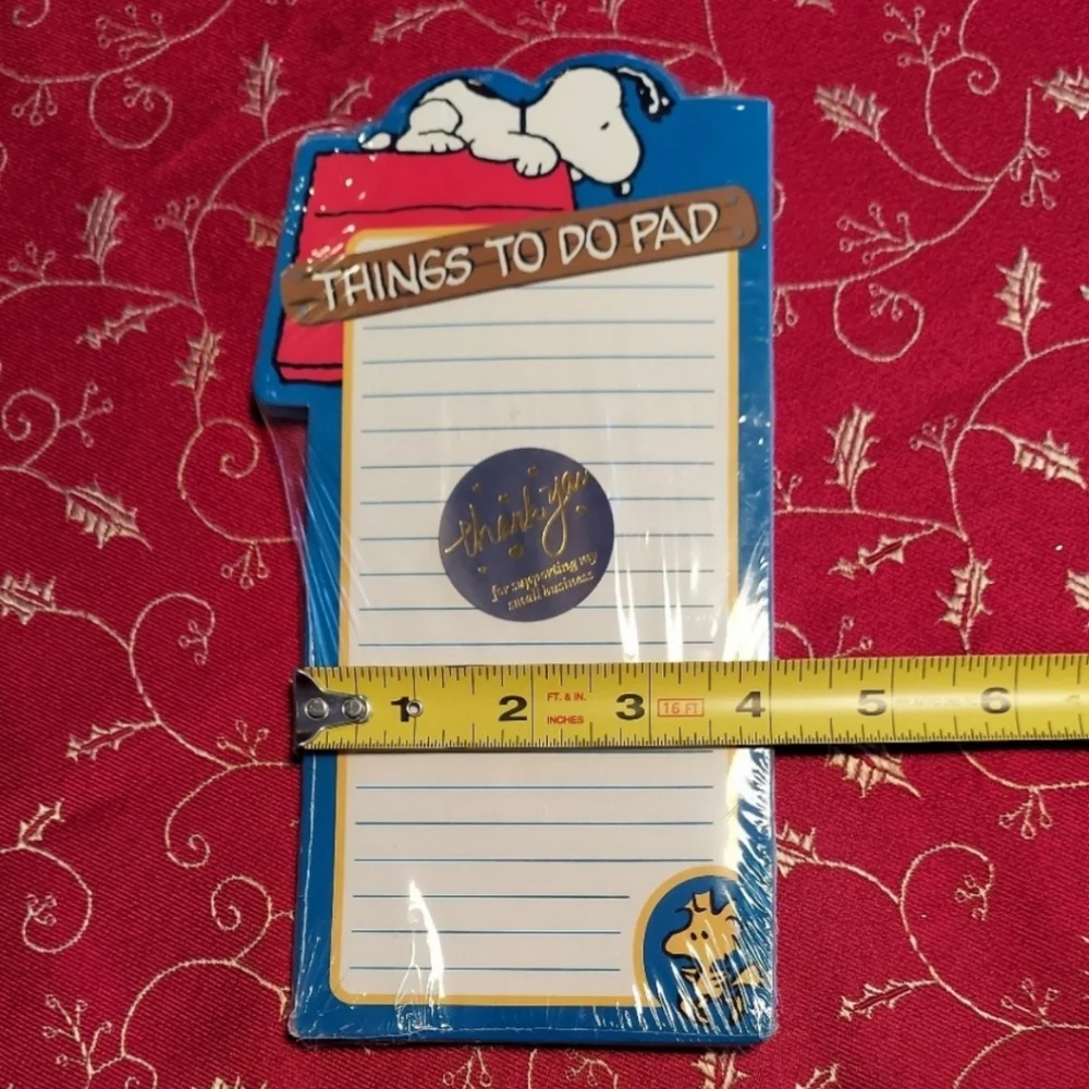 Y2k Snoopy Peanuts Magnetic Things To Do Pad - 60 sheets NWT